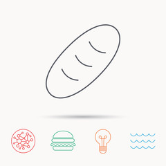 Bread icon. Natural food sign.