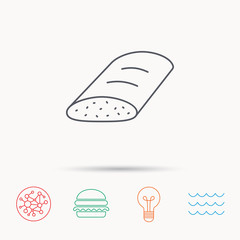 Bread icon. Natural food sign.