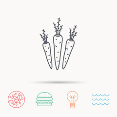 Carrots icon. Vegetarian food sign.