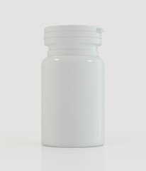 Blank medicine bottle isolated on white background.
