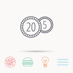 Coins icon. Cash money sign.