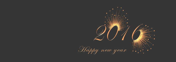 Silvester 2016 Happy new year - schwarz / gold