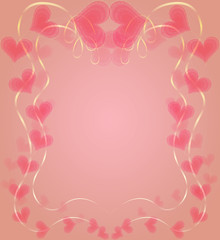 Graceful Frame with  Hearts to Valentine Day