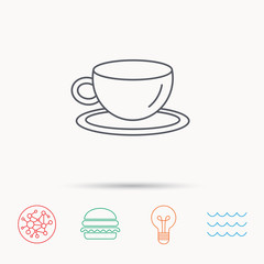 Coffee cup icon. Tea or hot drink sign.