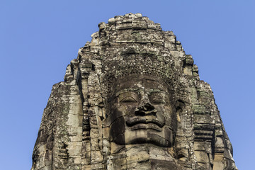 Head marked inside Angkor Wat Temple