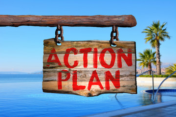 Action plan motivational phrase sign