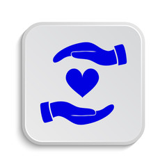 Hands holding heart icon
