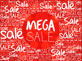 MEGA SALE word cloud background, business concept