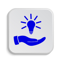 Obraz premium Hand holding lightbulb.Idea icon