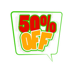 Naklejka premium 50 percent off comics icon