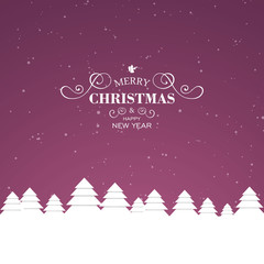 Vector Illustration of a Christmas Design with Trees