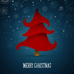 Vector Illustration of a Decorative Red Christmas Tree