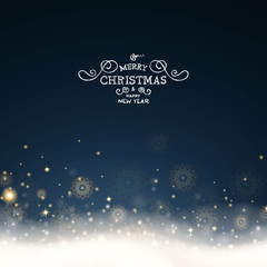 Vector Illustration of a Christmas Background with Snowflakes