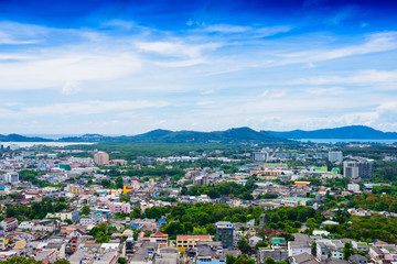 Fototapeta na wymiar Phuket Town top view from Rang Hill