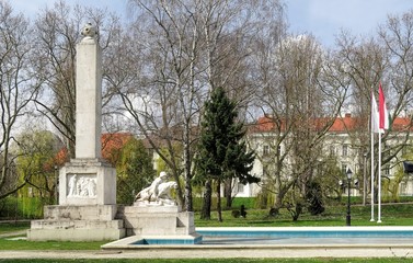 Naklejka premium memorial of war in centre of town Gyor in Hungary
