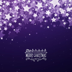 Vector Illustration of a Purple Christmas Background with Stars