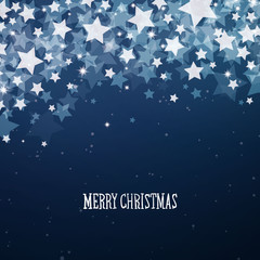 Fototapeta premium Vector Illustration of a Blue Christmas Background with Stars