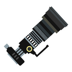 Obraz premium Professional camera black flat icon