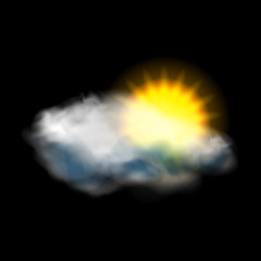 Sun and cloud weather icon