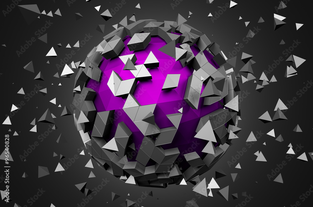 Poster rendering of sphere with chaotic particles.