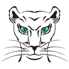 Vector silhouette of a panther head 