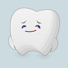 Sad tooth illustration
