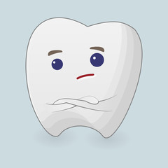 Tooth with folding arms