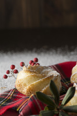 Mini Cakes holidays, on red checkered cloth