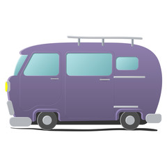 Funny cartoon van