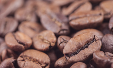 Coffee roasted  background closeup