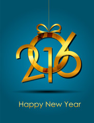 New Year 2016 Background. Vector Illustration