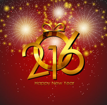 New Year 2016 Background. Vector Illustration