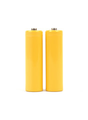 Yellow battery's on white background