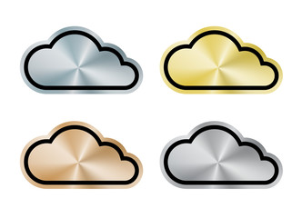 Vector Internet cloud of platinum, gold, silver, bronze centric circles