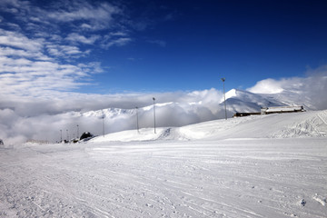 Ski slope at nice day