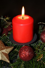 Kerze, rot, Weihnachten