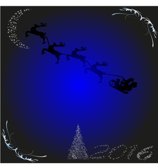 Obraz na płótnie Canvas Рождественская открытка с елкой и луной