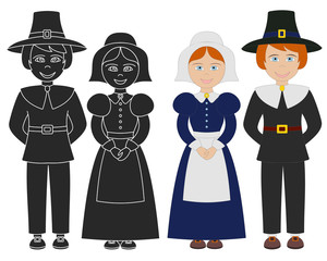 Pilgrim boy and girl.