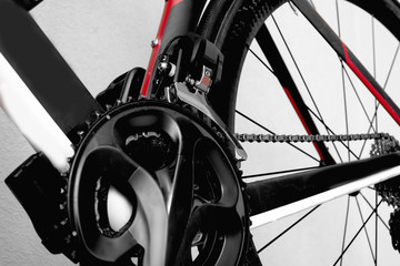 details bicycle chain wheel frame - obrazy, fototapety, plakaty