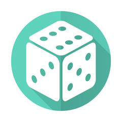 game blue flat desgn circle icon with long shadow on white background
