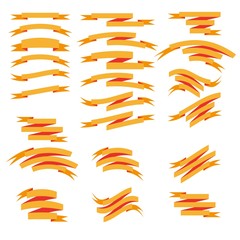 Big set of ribbons isolated for design