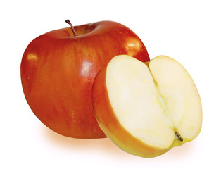 Fresh red apple isolated on white