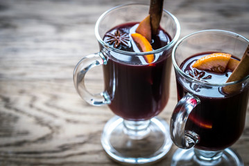 Glasses of mulled wine