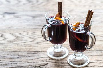 Glasses of mulled wine