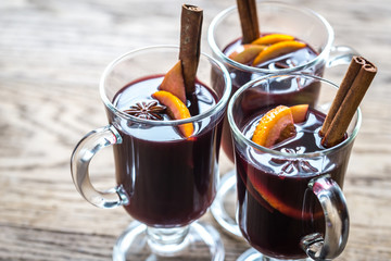 Glasses of mulled wine