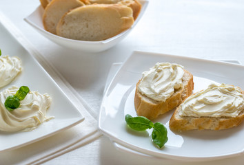 Sandwiches with cream cheese