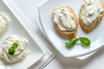 Sandwiches with cream cheese