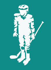 Hockey Player Mascot Silhouette