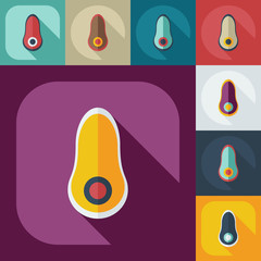 Flat concept, set modern design with shadow barbecues