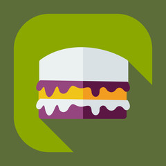 Flat modern design with shadow icons cake